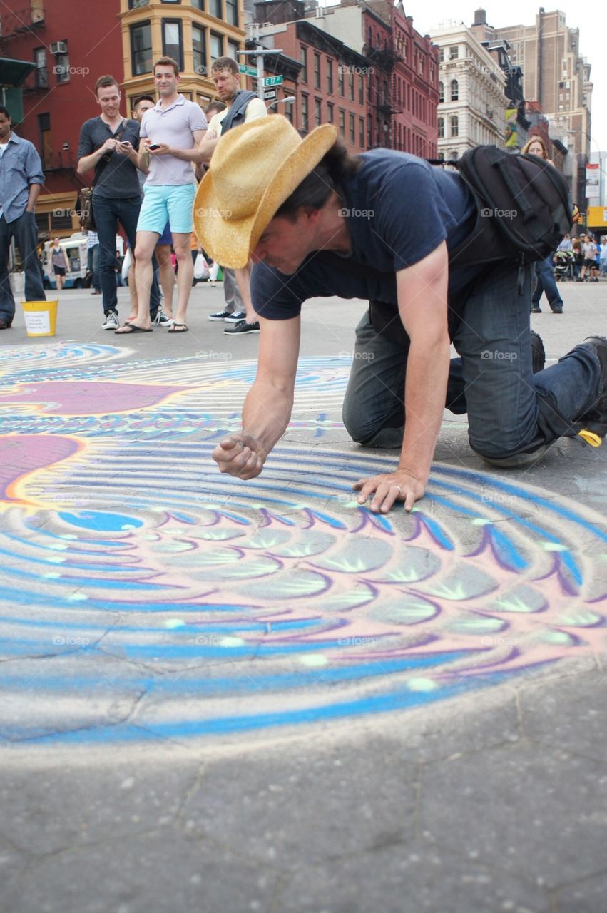 Sidewalk art  chalk