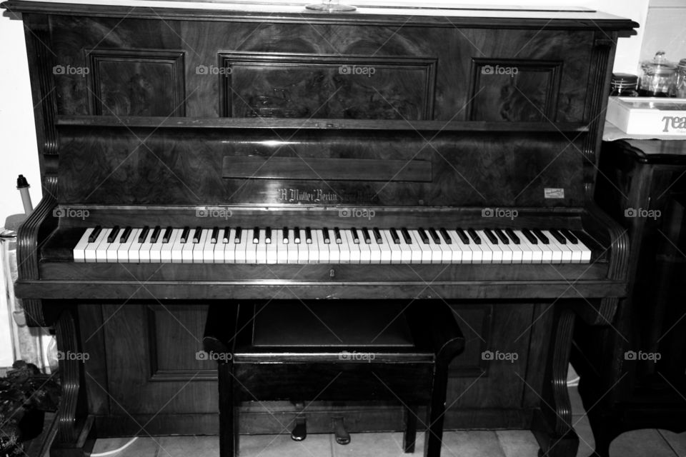 Piano in black and white. Life in music gives colour, no need to see the piano in colour