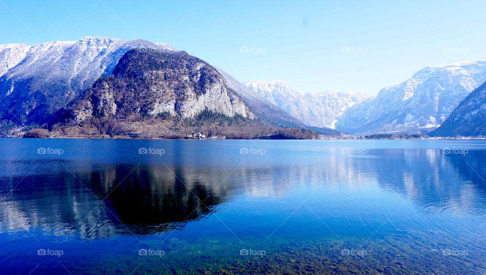 Mountain reflecting on lake
