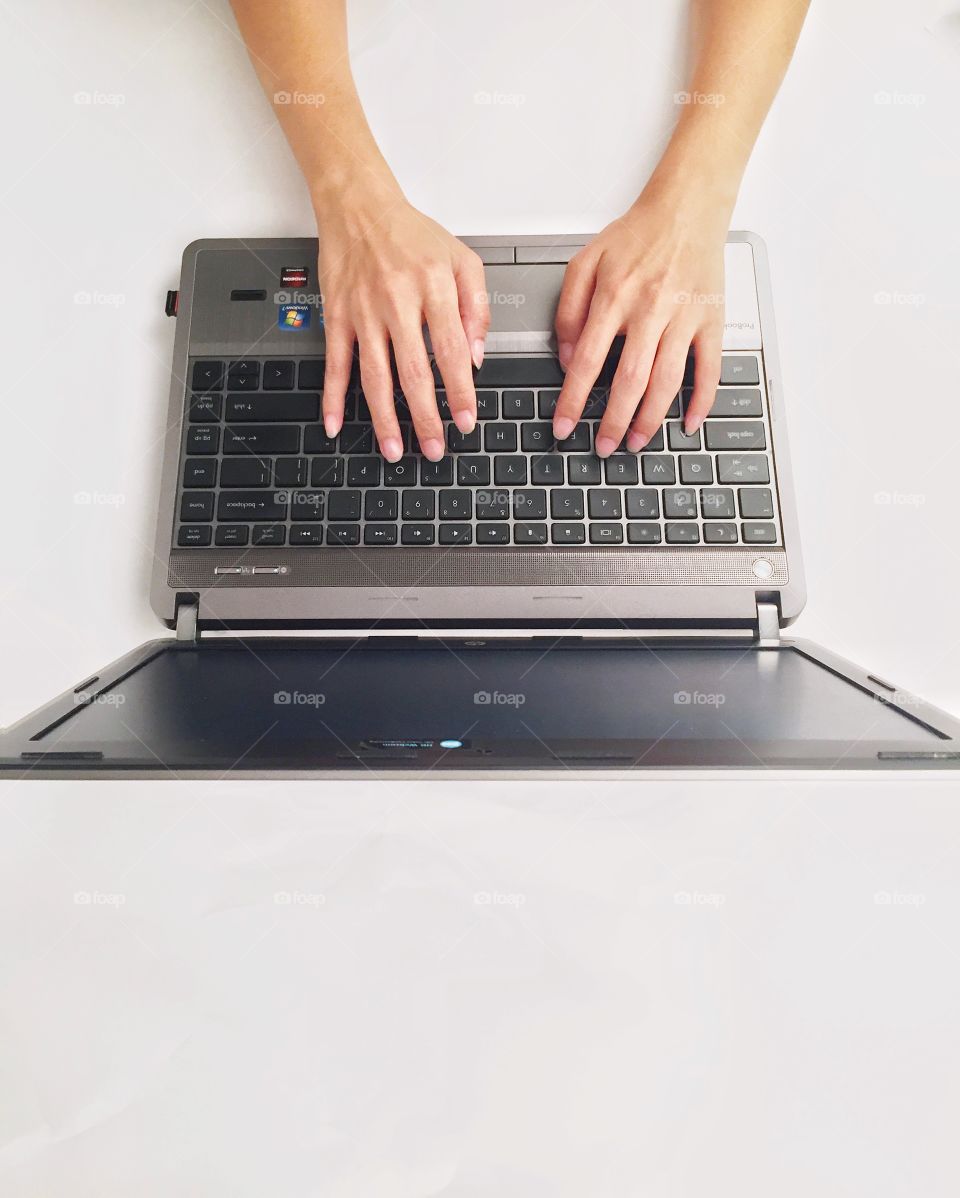 Hands on keyboard typing