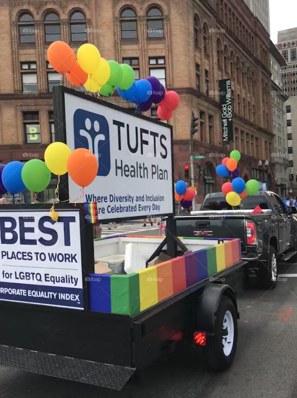 Tufts Health Plan float at the Boston Pride Parade