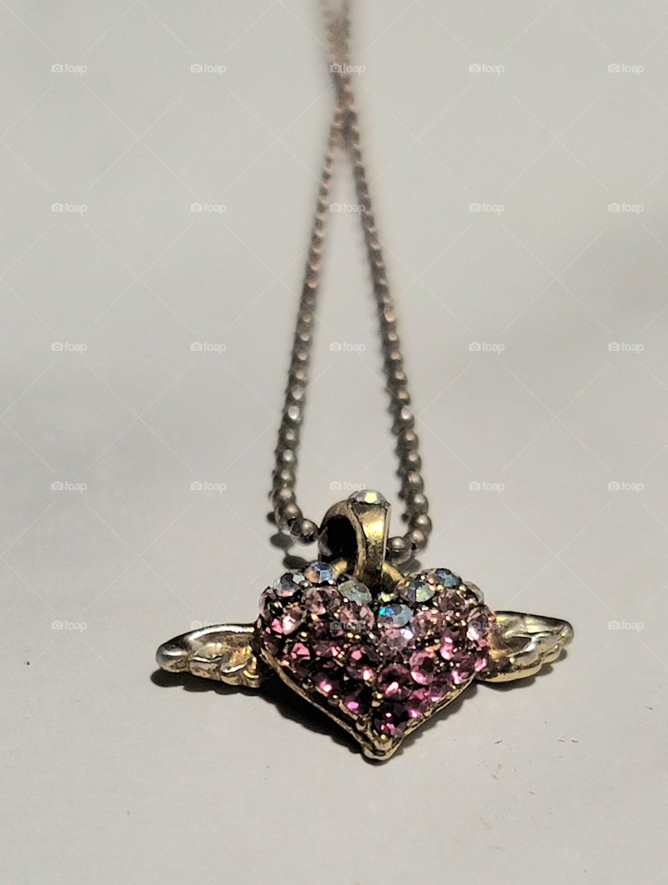 Rhinestone pendant necklace in Barbie colors