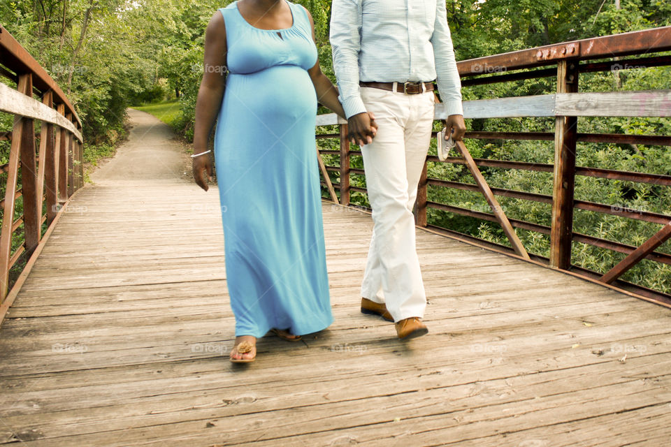 Soon this mom-to-be will give birth to her first child. In the meantime, she spends quality time with her husband in nature.