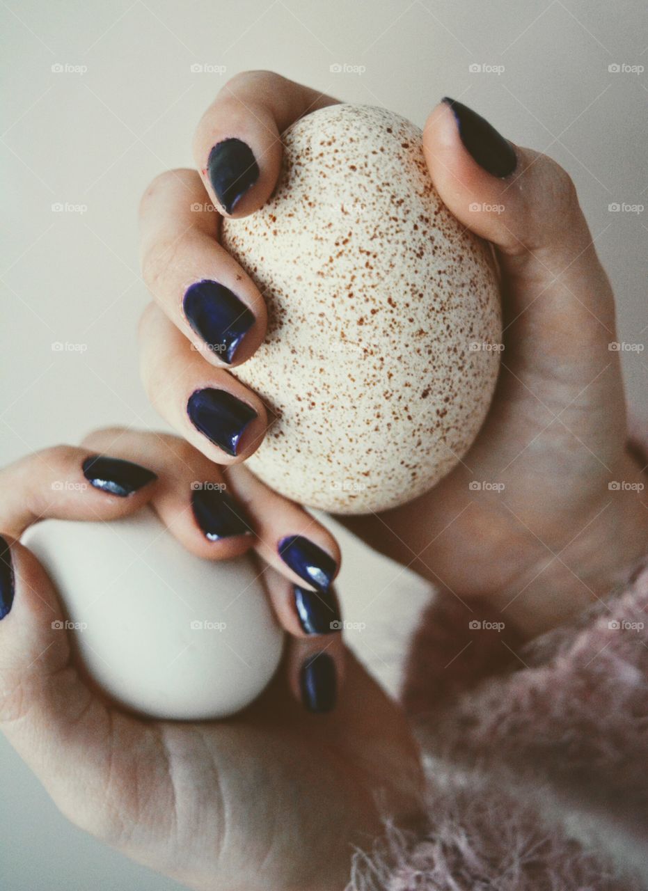 eggs in hands