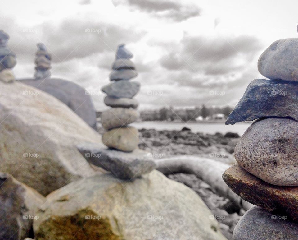 A meditative beach front. 