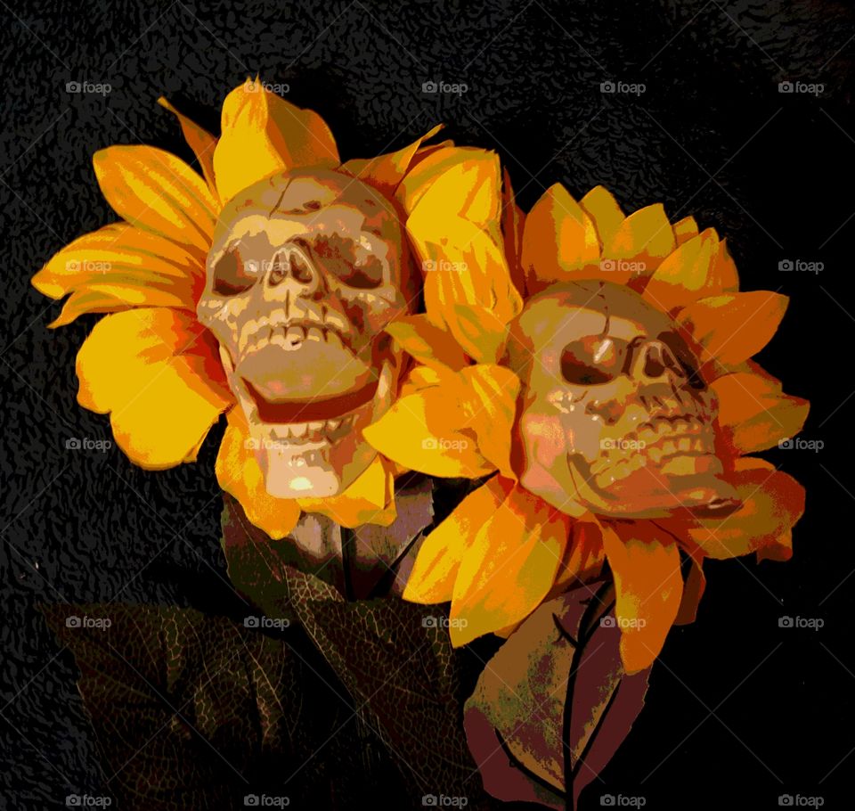 skull flowers