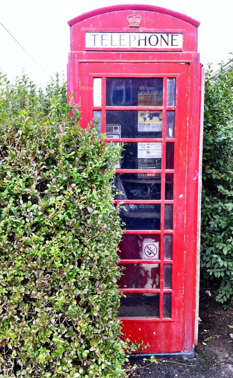 Vintage British red telephone box