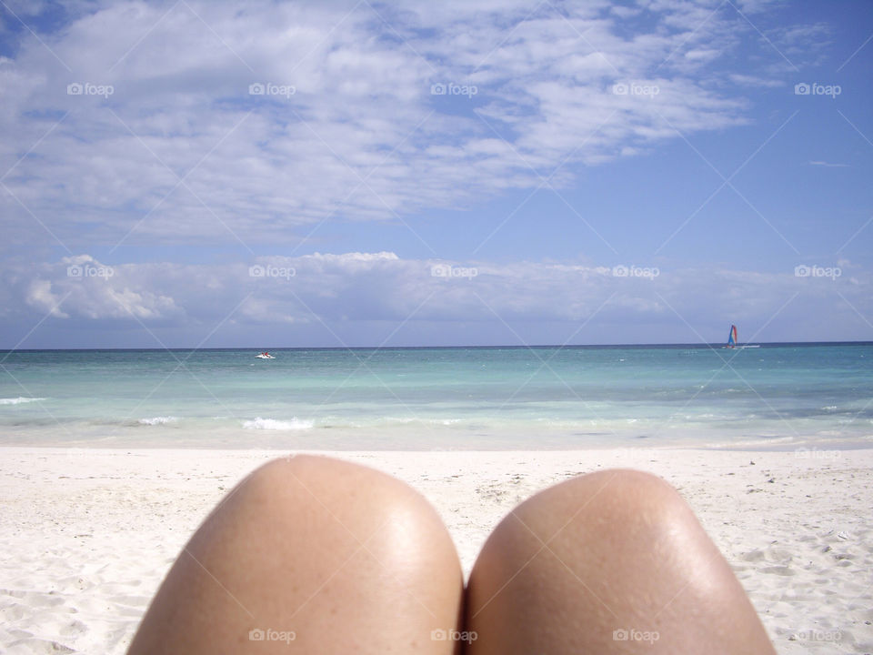 beach blue sky mexico knees by bourneweb
