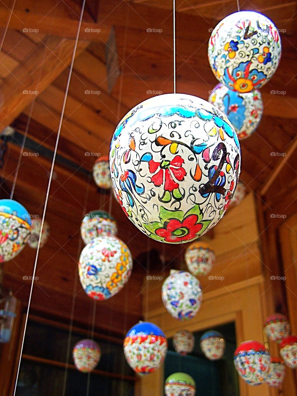 Hand painted Eggs in an artisanal bazaar in Turkey