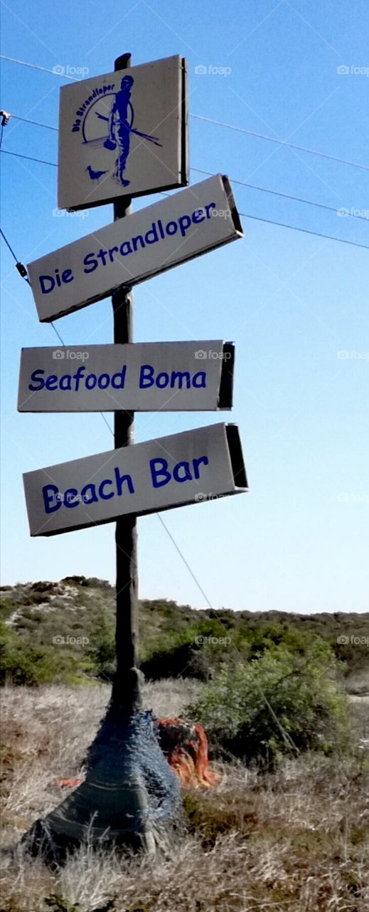 sign for Beach restaurant