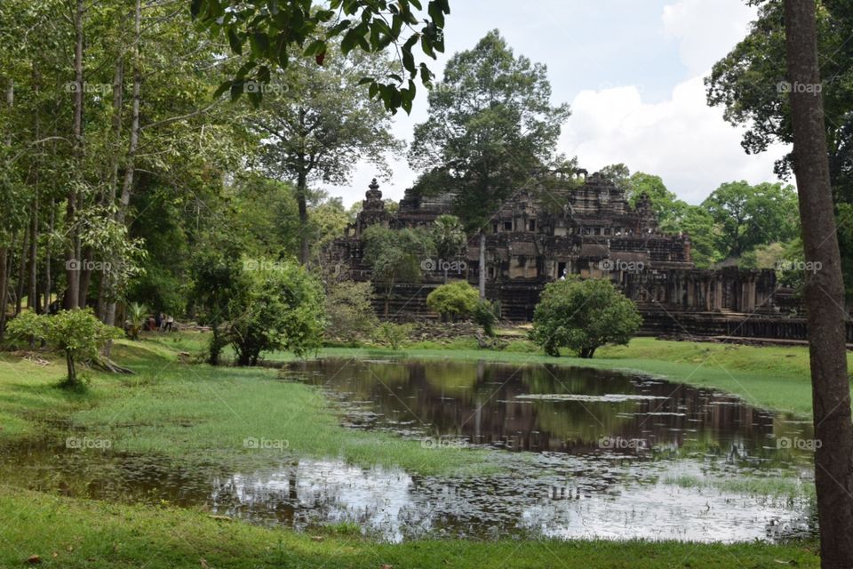 Angkor wat temples Cambodia water