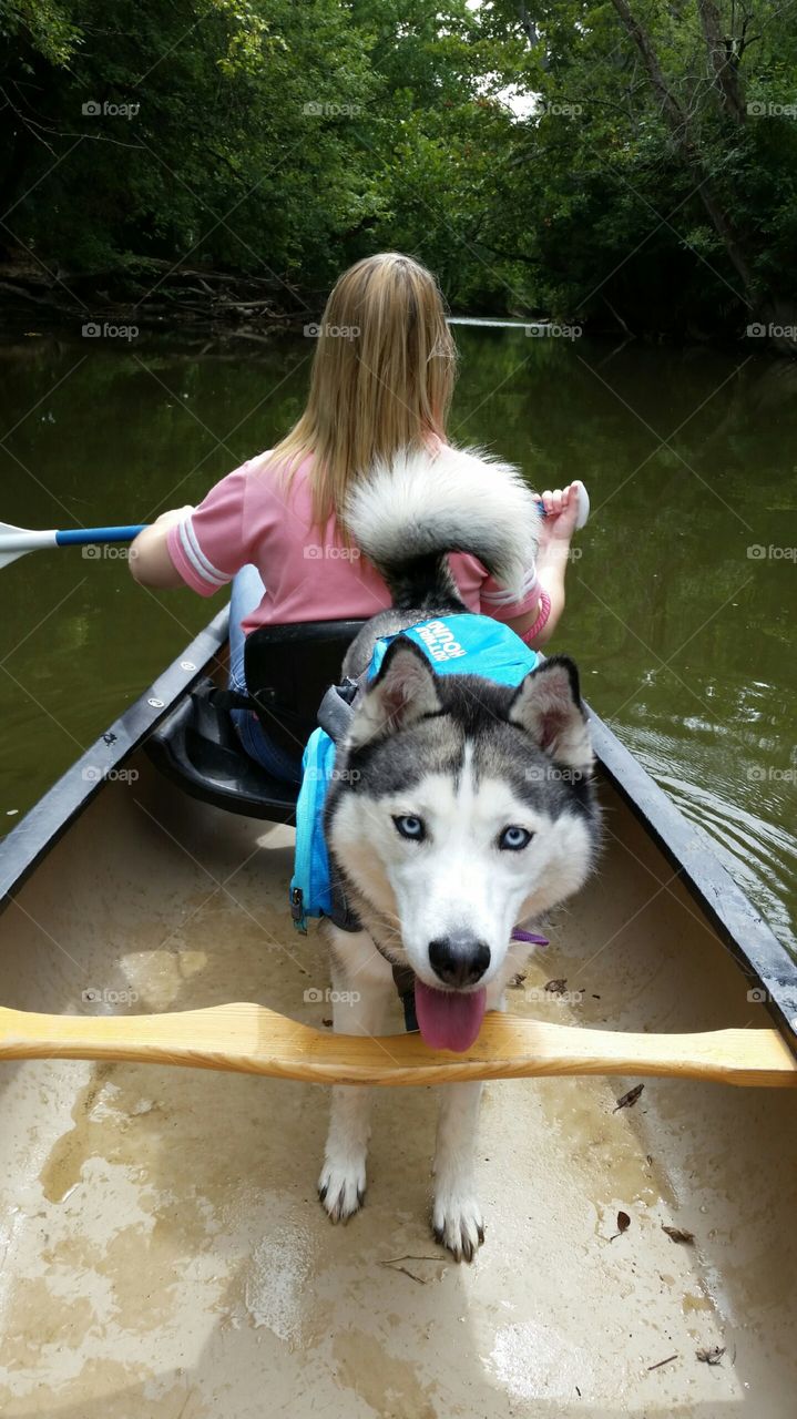 Alaska is happy to be canoeing