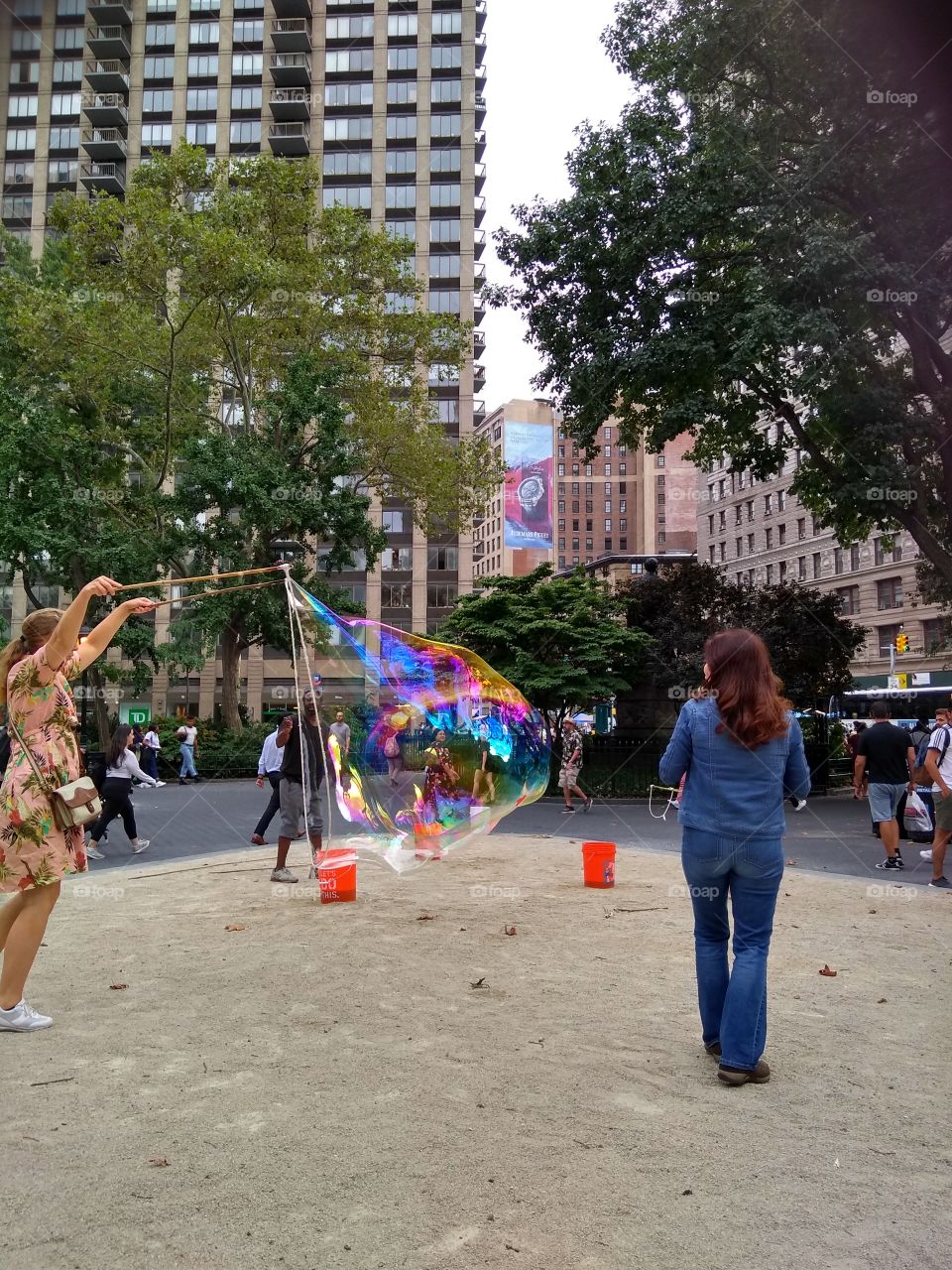 Making Giant Bubbles in NYC Park