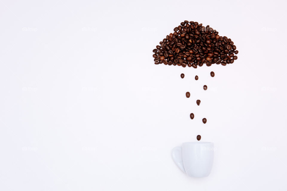 Coffee beans in cloud shape