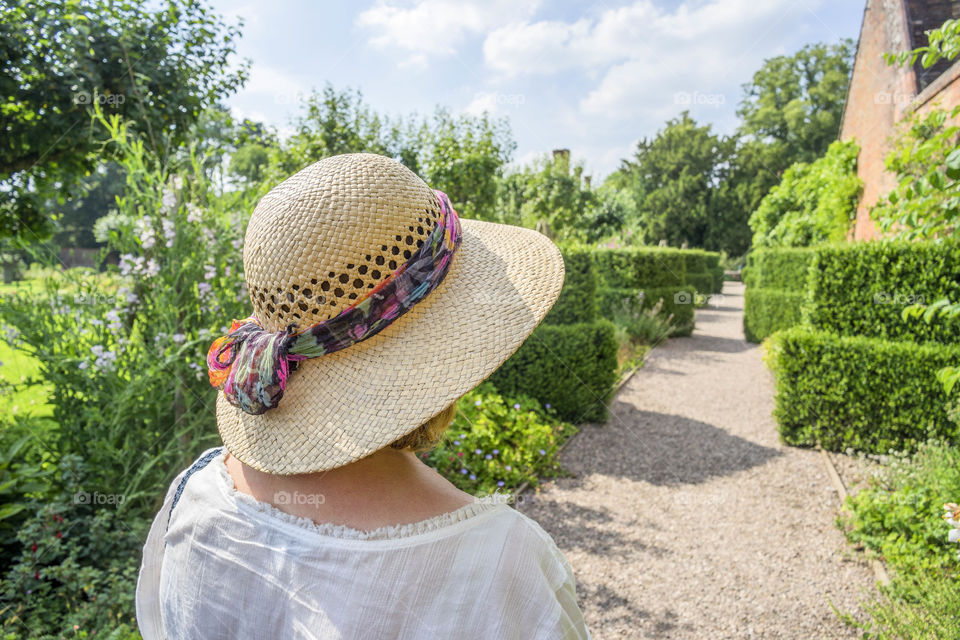 Woman. Straw hat