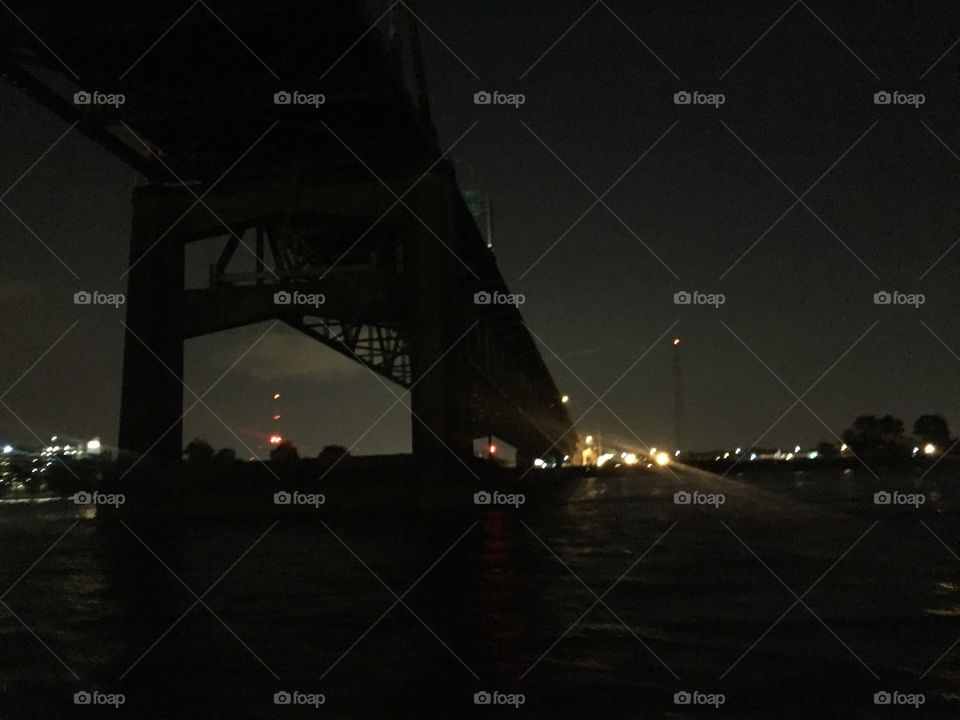 I-10 bridge Baton Rouge at night.