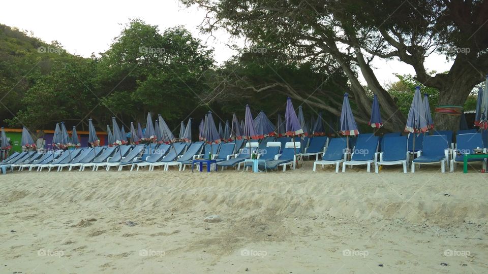 Beach chairs still without people