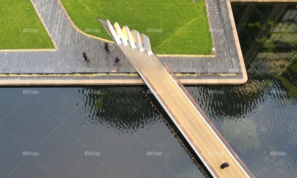 Paddington Basin Bridge in London from above