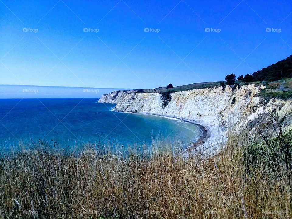 Coastal shot with white cliffs
