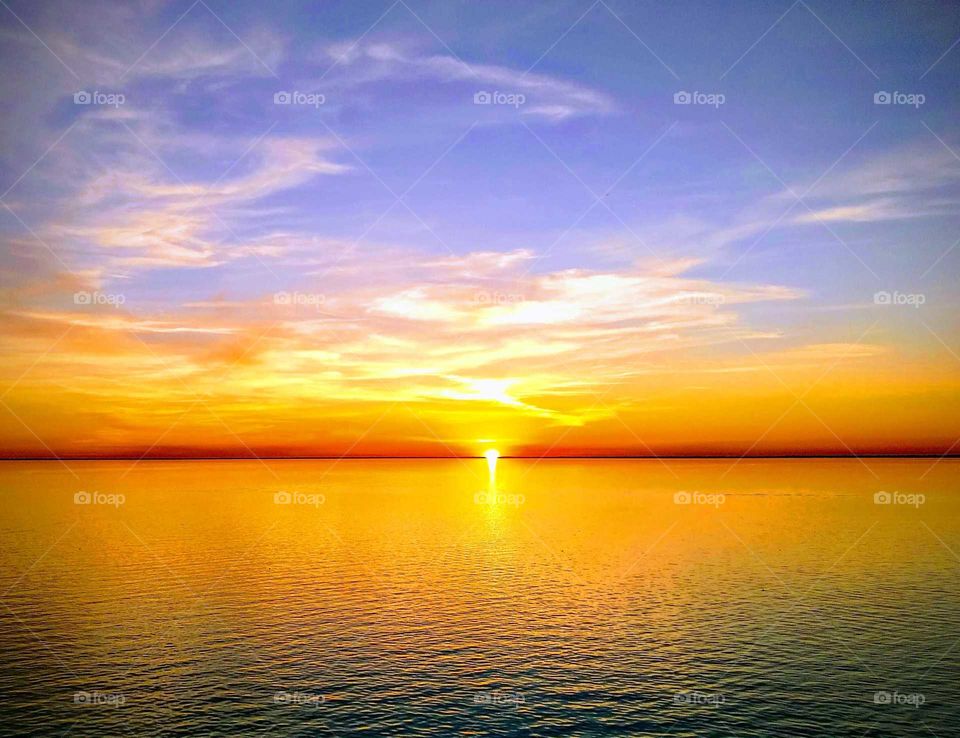 Sunset, Sun, Dawn, Water, Reflection