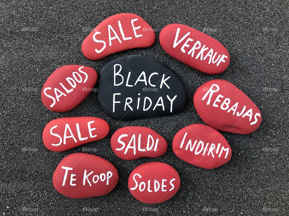 Black Friday, conceptual stones composition 