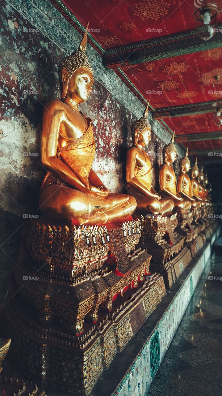 Buddha Statures in Wat Suthat Thepwararam @ Bangkok , Thailand