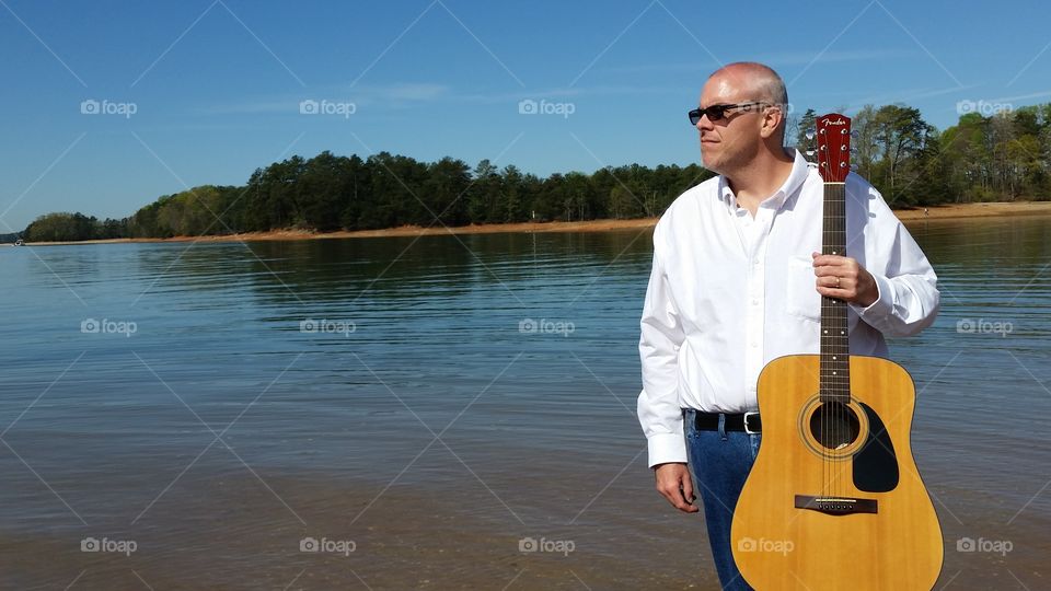 guitar at the lake