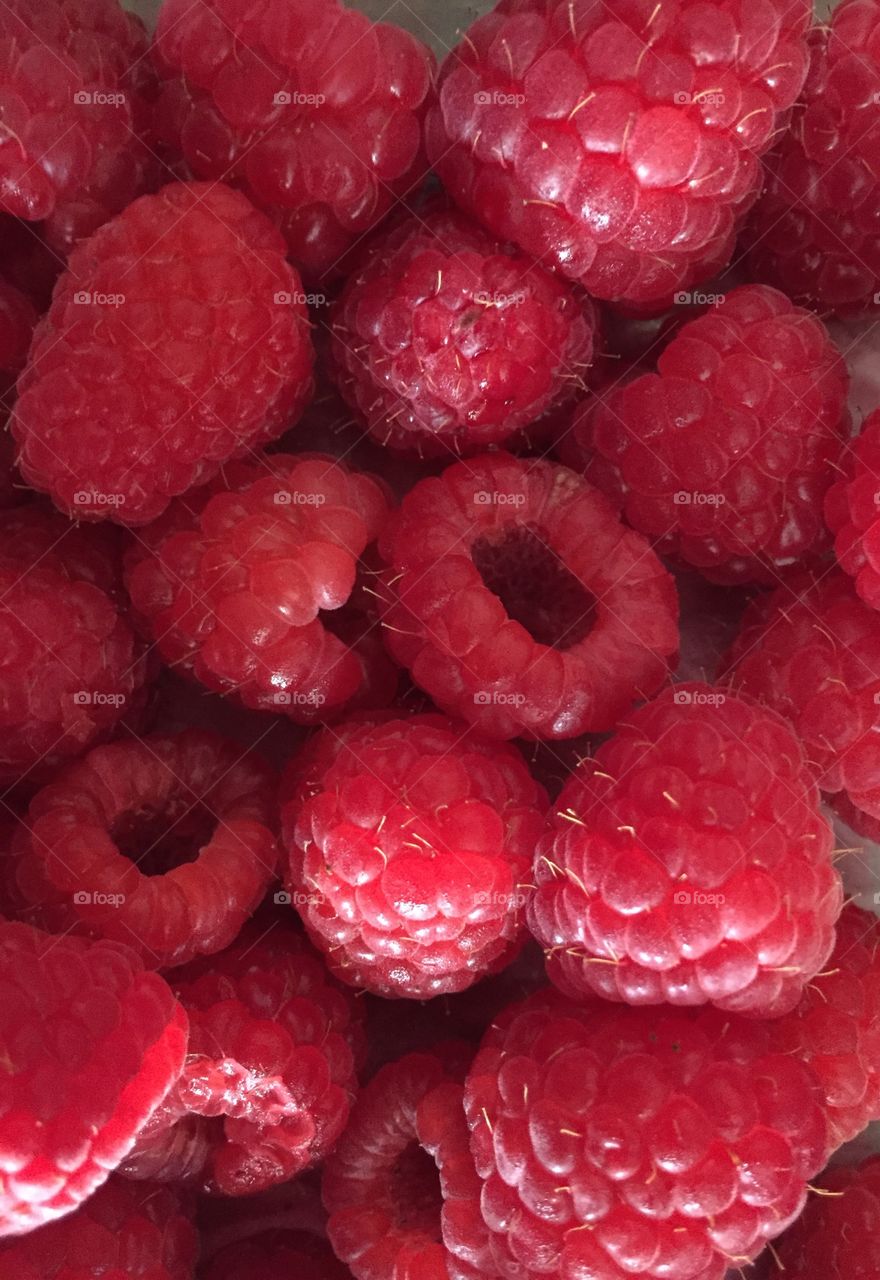 Close-up of raspberries