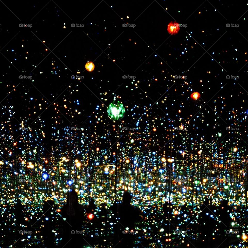 Abstract pattern of colored illumination lights