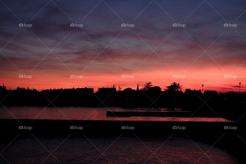 Magic sunset at seaside