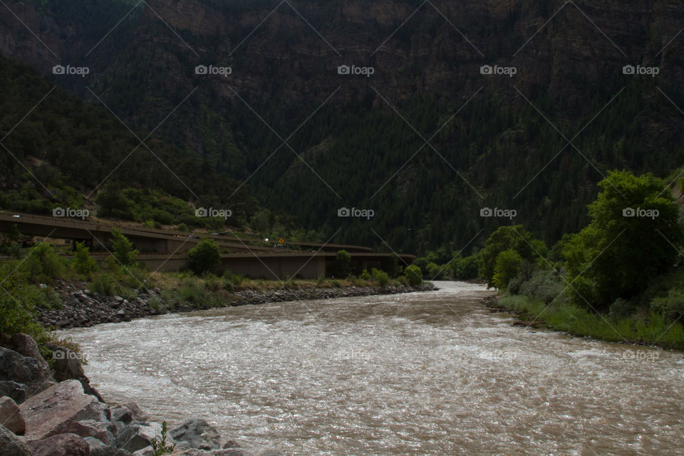 Colorado river. Colorado river making it wa throw the mountains