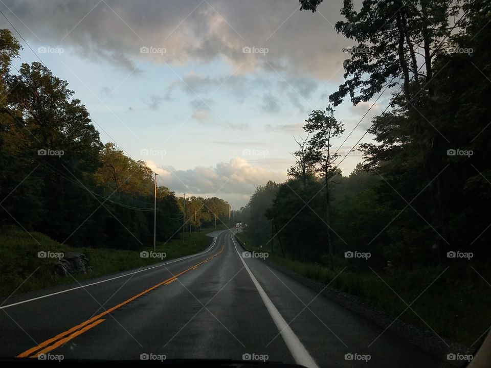 Road, No Person, Highway, Transportation System, Tree