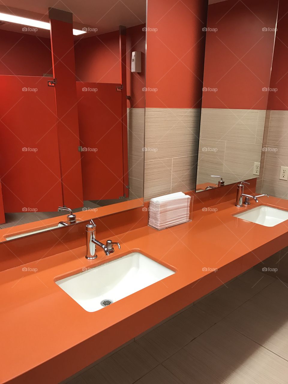 Orange bathroom