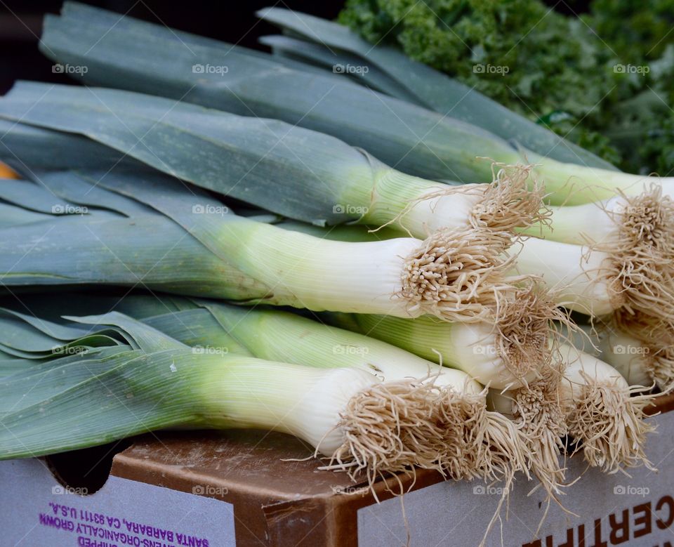 Green onions at the farmers market