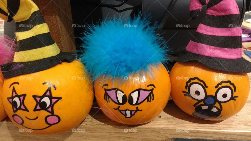 Painted Cute Pumpkins