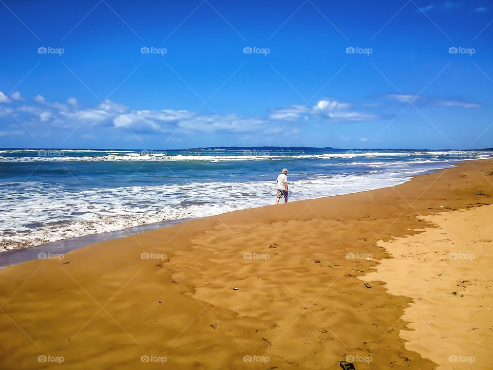 walking at the beach