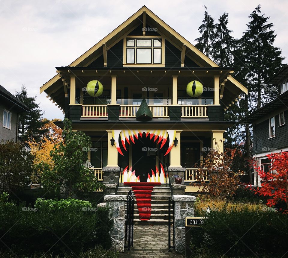 Halloween monster house in Vancouver, British Columbia