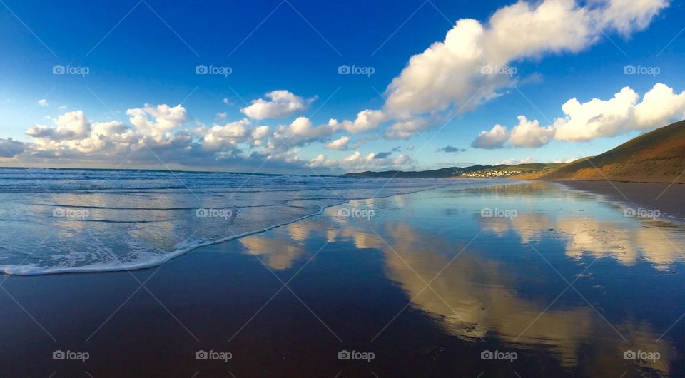 Reflection of clouds on sea