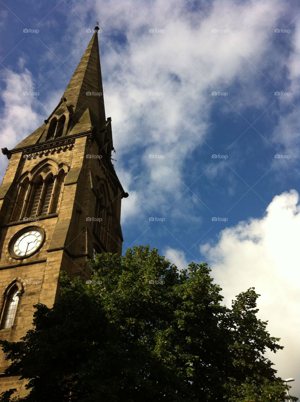 sky blue clouds trees by emmam