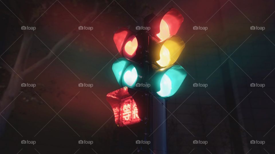 Warm heart traffic light