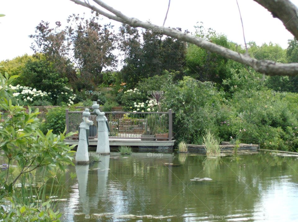 Chupangu statues in pond