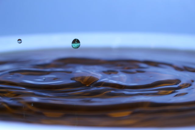 Drop falling in water