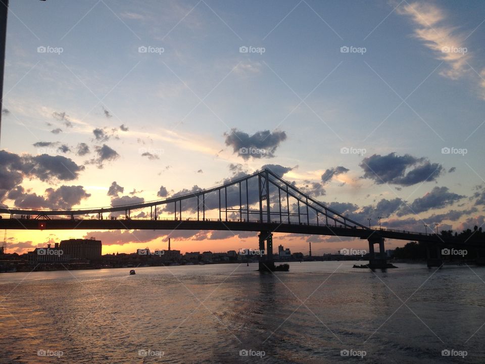 River Dnipro at the evening