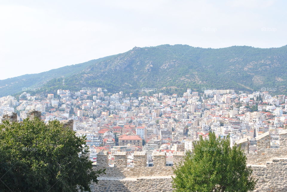 A beautiful view of Kavala at a fortress