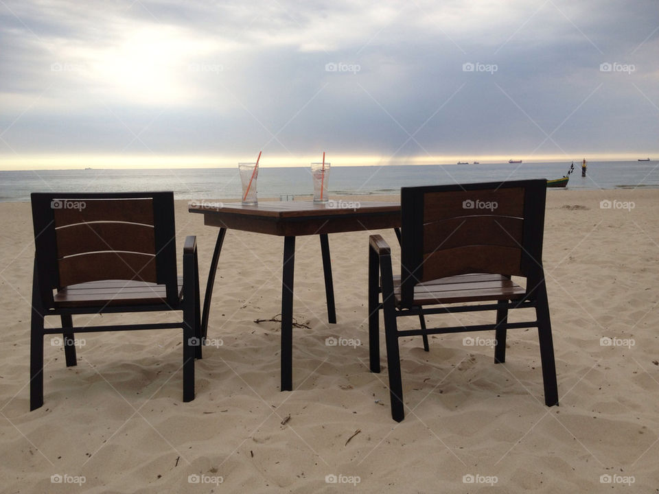 beach table chair relax by jacbarc