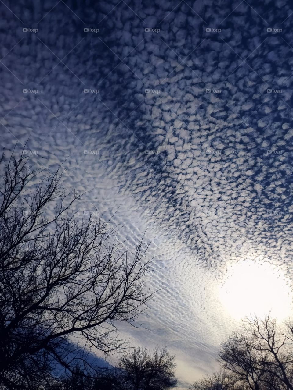 Impressive sunset with interesting cloud formations.