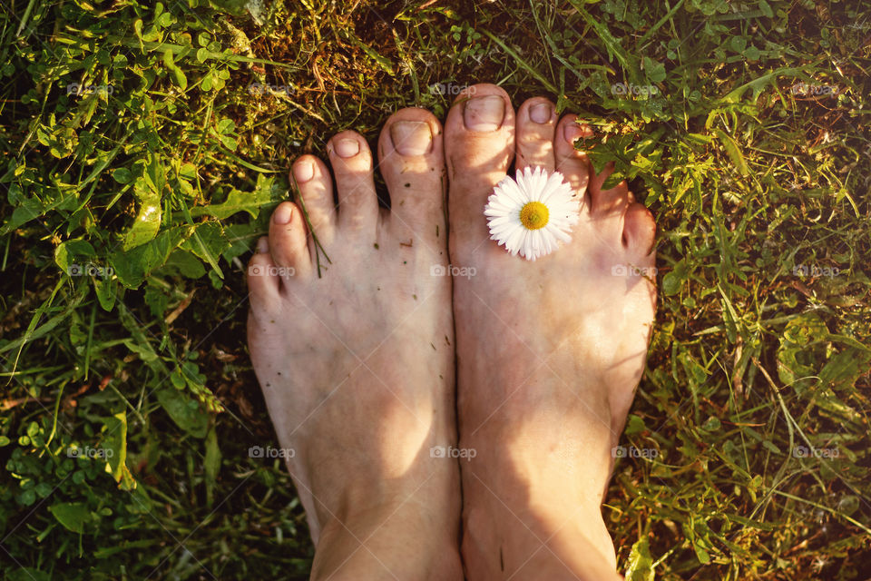 barefoot on the grass