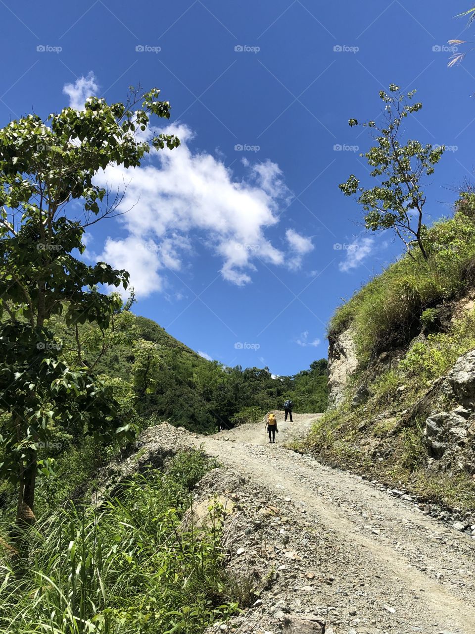 Hiking on a hot sunny day