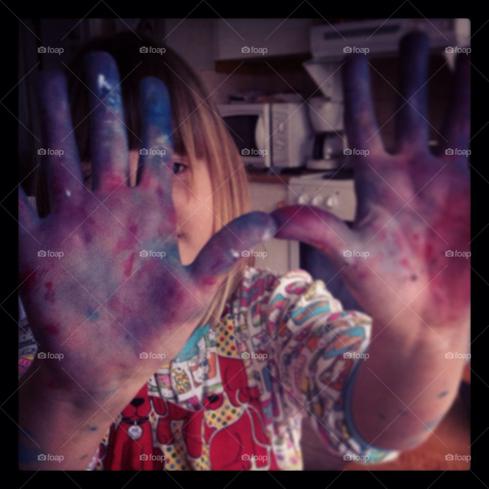 girl color hands hands up by sommar06