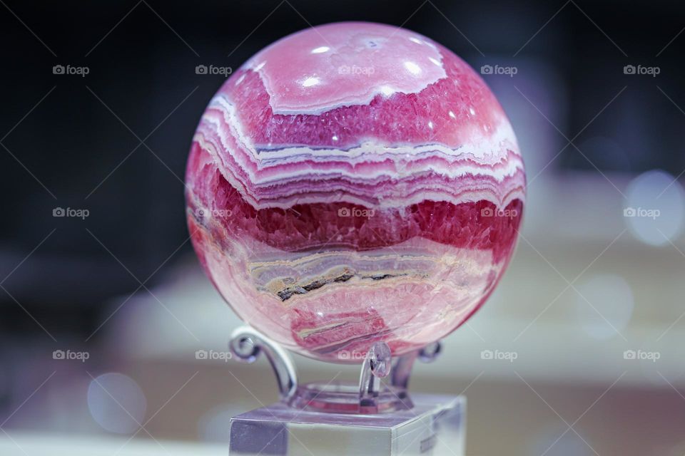 Polished semi-precious stone ball